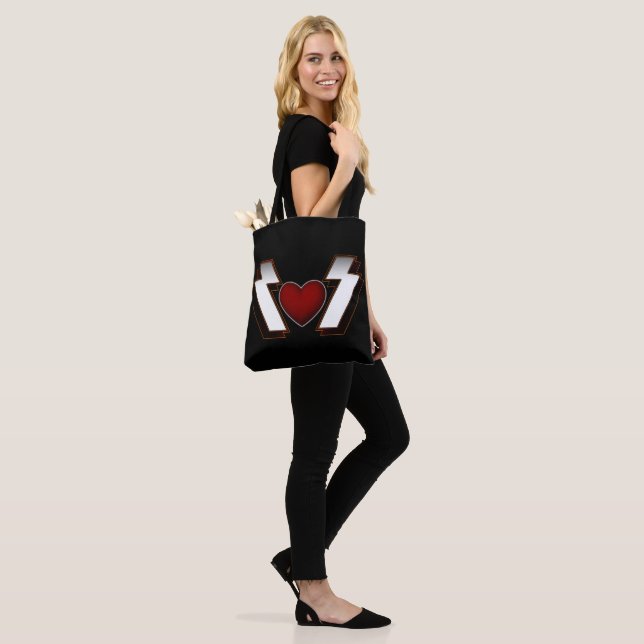 Tote Bag Coeur métallique lourd (Sur le modèle)