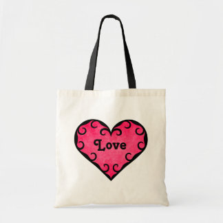 Tote Bag Coeur mignon rose poupée