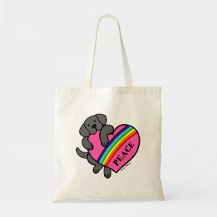 Tote Bag Coeur noir d'arc-en-ciel de Labrador