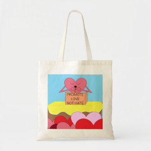 Tote Bag Coeur parlant d'amour : Blanc