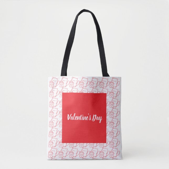 Tote Bag Coeur romantique Conception de la Saint-Valentin (Devant)