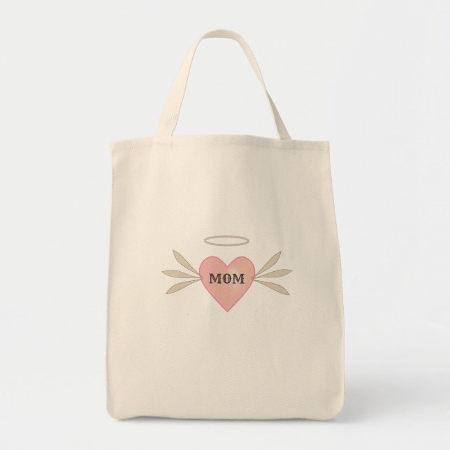 Tote Bag Cœur Rose Ailé (Devant)