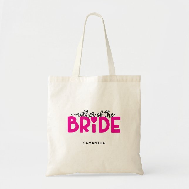Tote Bag Cœur Rose Chaud, Mère de la Mariée (Devant)