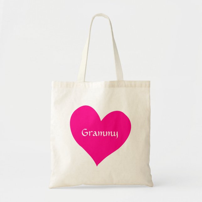 Tote Bag Coeur rose Grammy (Devant)
