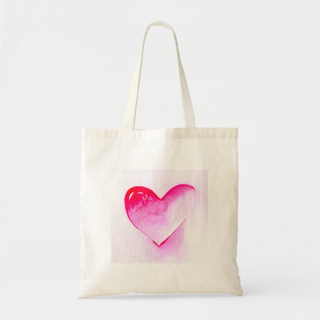 Tote Bag Cœur rose grunge pop aime moi (Devant)