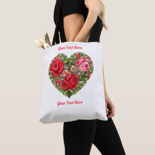 Tote Bag Coeur Rose vintage