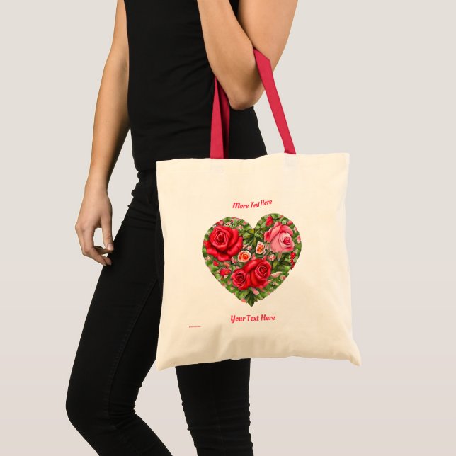 Tote Bag Coeur Rose vintage (Devant (produit))