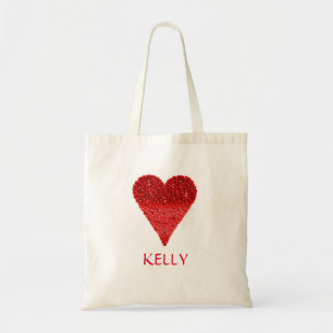 Tote Bag Coeur rouge coloré personnalisé