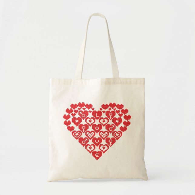 Tote Bag COEUR rouge des coeurs (Devant)