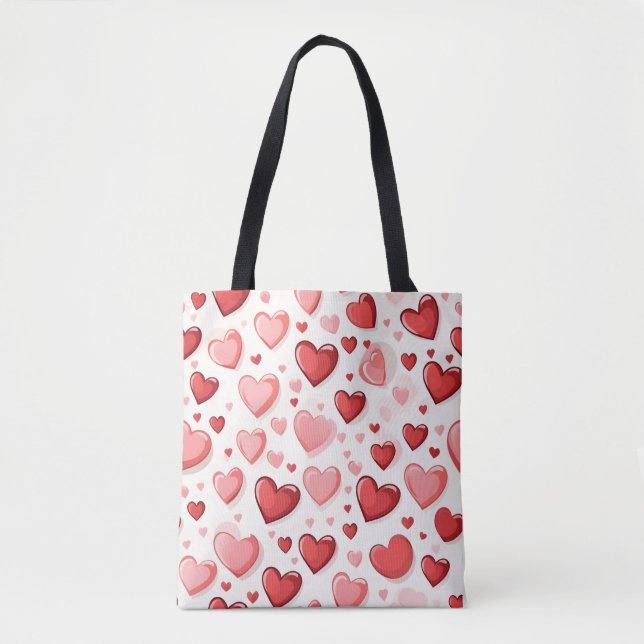 Tote Bag Coeur rouge Valentin collage (Devant)