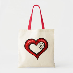 Tote Bag Coeur roux
