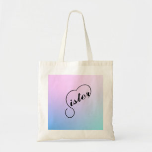 Tote Bag Coeur soeur et arrière - plan pastel
