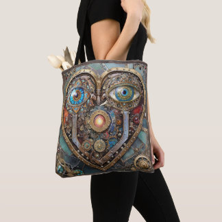 Tote Bag Coeur Steampunk Fantaisiste Je Te Vois Je T'Aime