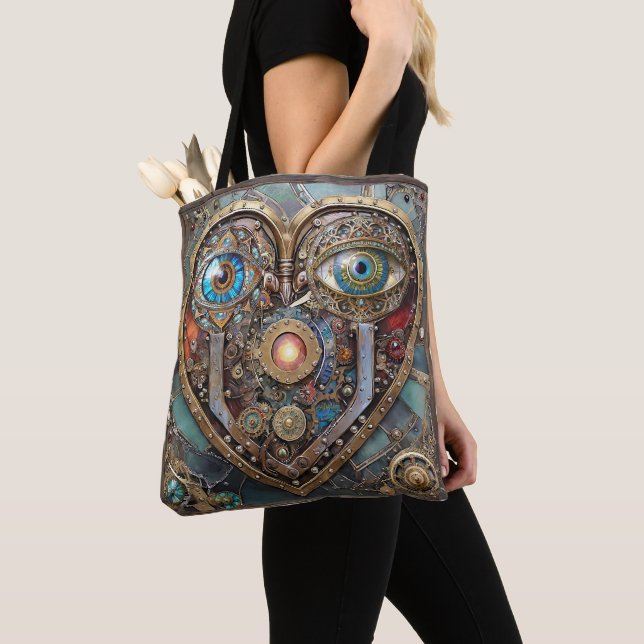 Tote Bag Coeur Steampunk Fantaisiste Je Te Vois Je T'Aime (De près)