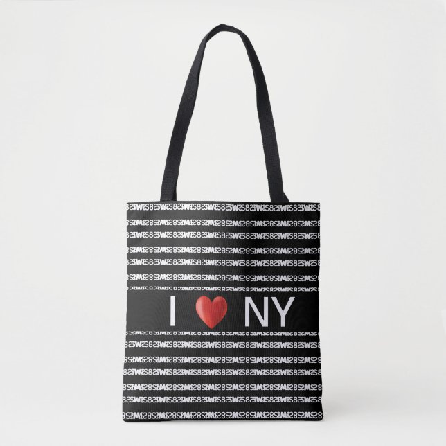 Tote Bag Coeur sur motif à rayures blanches élégantes sur n (Devant)