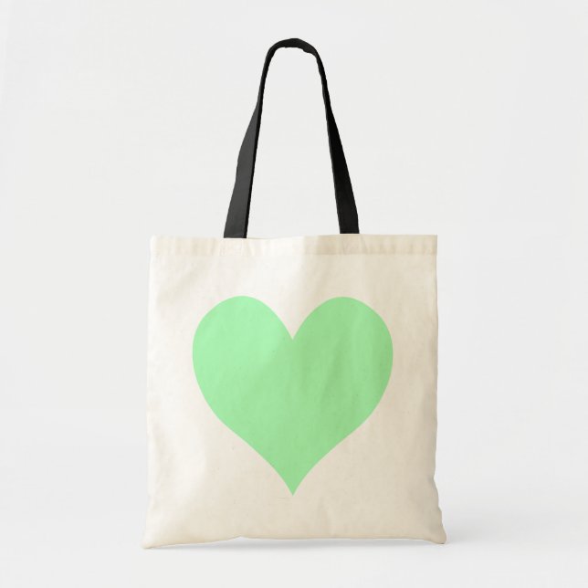 Tote Bag Coeur vert Mint (Devant)