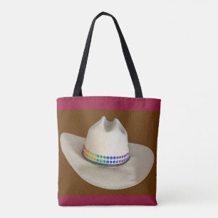 Tote Bag Coeurs Casquette Bandana Western en rouge