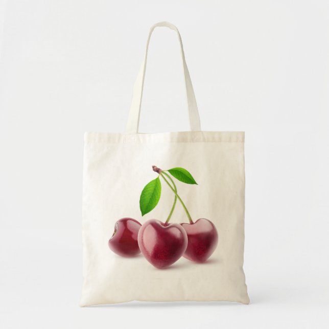 Tote Bag Coeurs cerise (Devant)