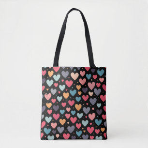 Tote Bag Coeurs colorés Saint Valentin