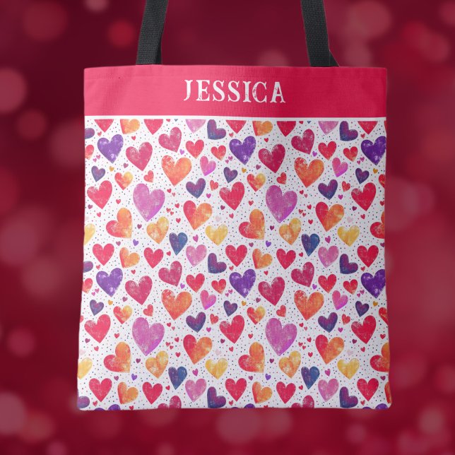 Tote Bag Coeurs colorés Saint Valentin (Créateur téléchargé)