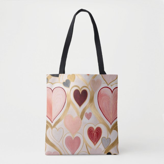 Tote Bag Coeurs d'amour (Devant)
