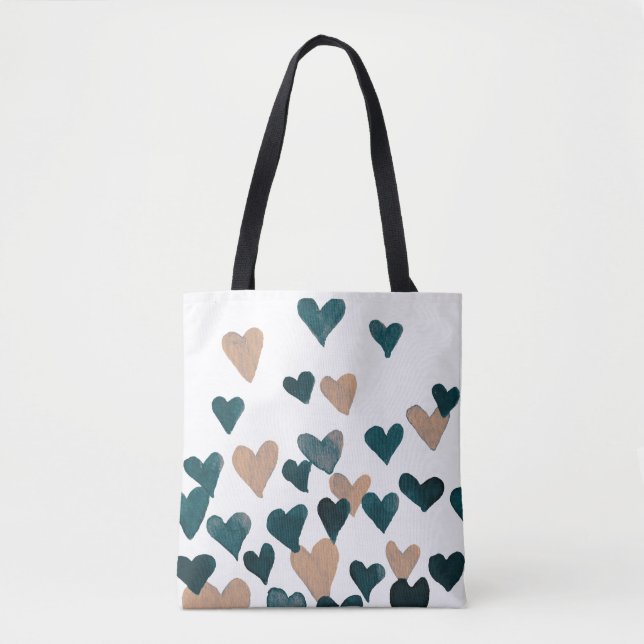 Tote Bag Coeurs d'aquarelle de la Saint-Valentin - neutre (Devant)