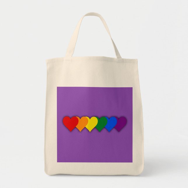 Tote Bag Coeurs de fierté LGBT (Devant)