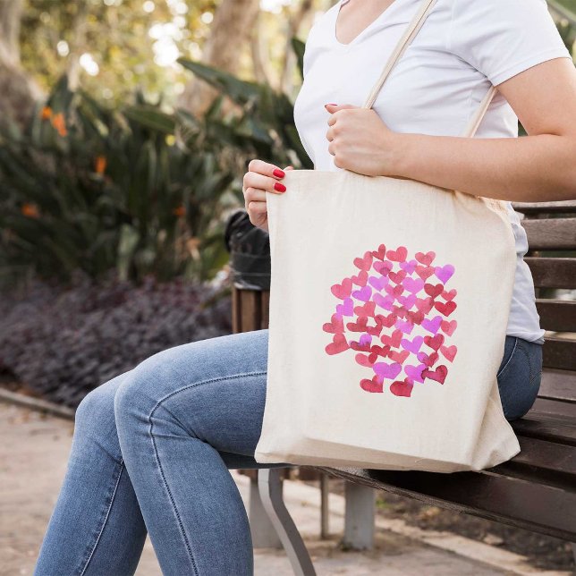 Tote Bag Coeurs de la Saint Valentin - rose et magenta (Créateur téléchargé)