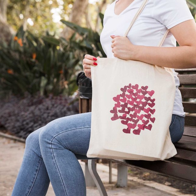 Tote Bag Coeurs de la Saint Valentin - viva magenta (Créateur téléchargé)