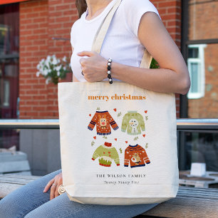 Tote Bag Coeurs de Noël d'hiver mignonnes Laveux Sweater
