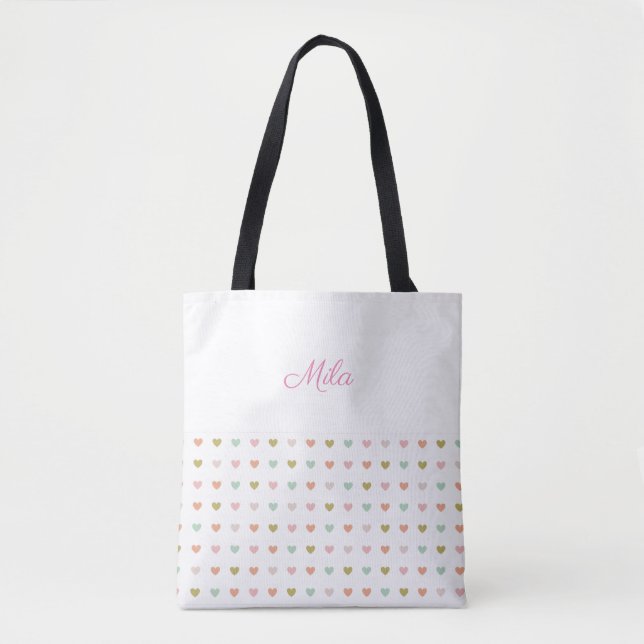 Tote Bag Coeurs doux (Devant)