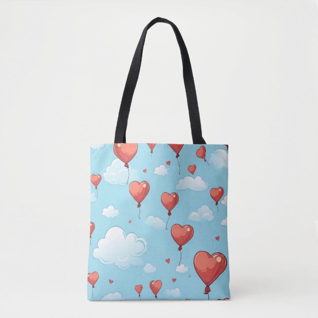 Tote Bag Cœurs en ascension (Devant)