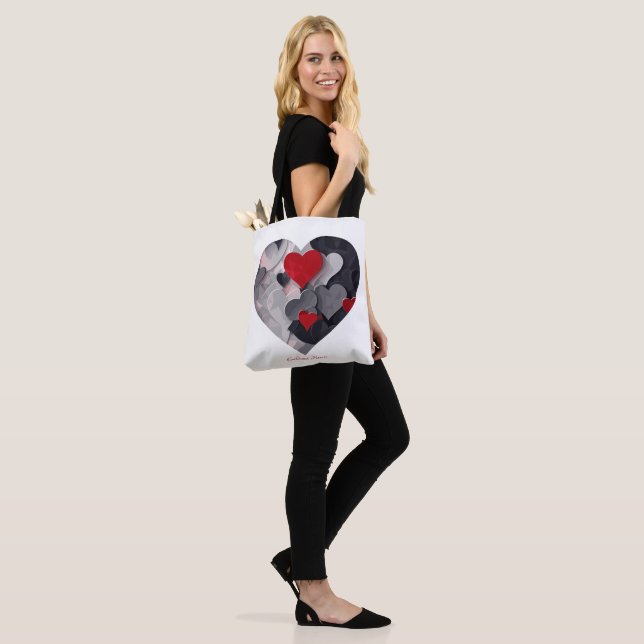 Tote Bag Coeurs enchantés (Sur le modèle)