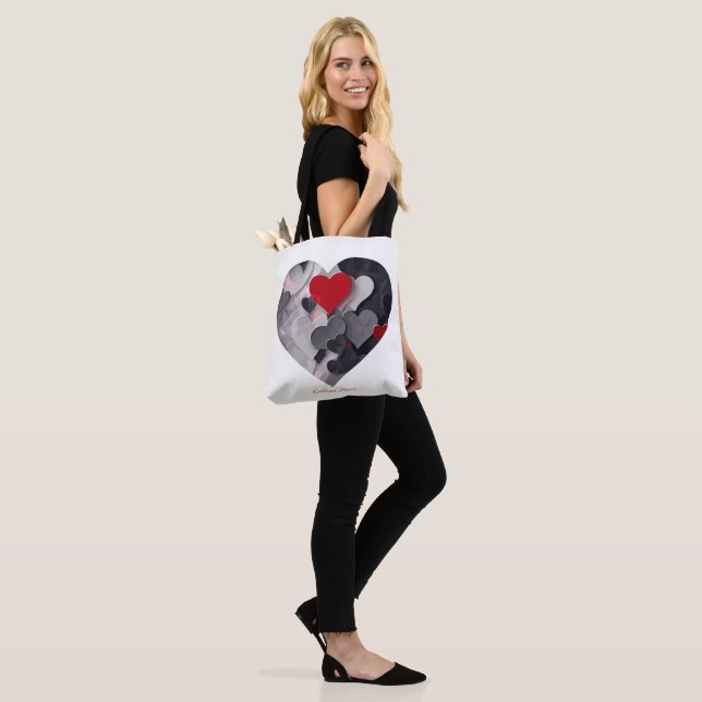 Tote Bag Coeurs enchantés (Sur le modèle)
