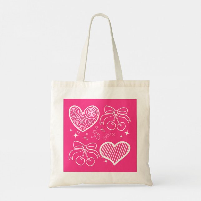 Tote Bag Coeurs et étoiles (Dos)