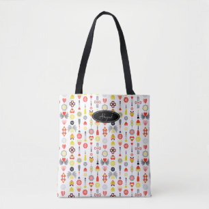 Tote Bag Coeurs et fleurs Rouge et Noir Cute minimaliste T