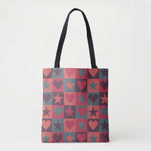 Tote Bag Coeurs et rose de profil sous convention