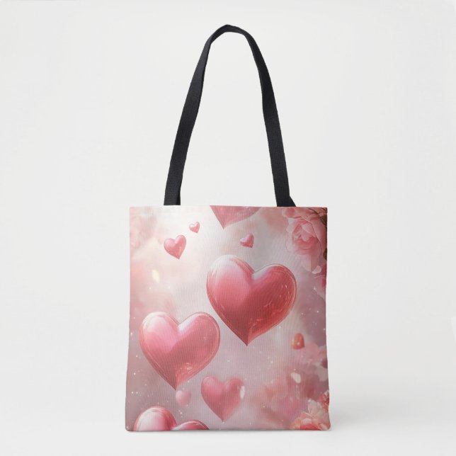 Tote Bag Coeurs florissants d'amour (Devant)