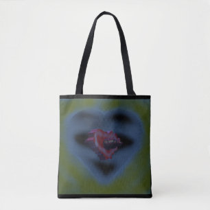 Tote Bag Coeurs mystérieux art design sombre de couleurs br