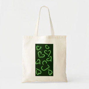 Tote Bag Cœurs néon verts