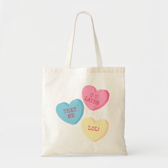 Tote Bag Coeurs personnalisés Fourre-tout de sucrerie (Devant)