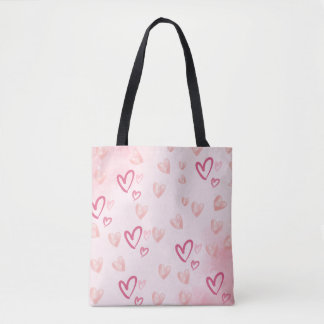 Tote Bag Coeurs roses