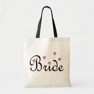 Tote Bag Coeurs roses de jeune mariée