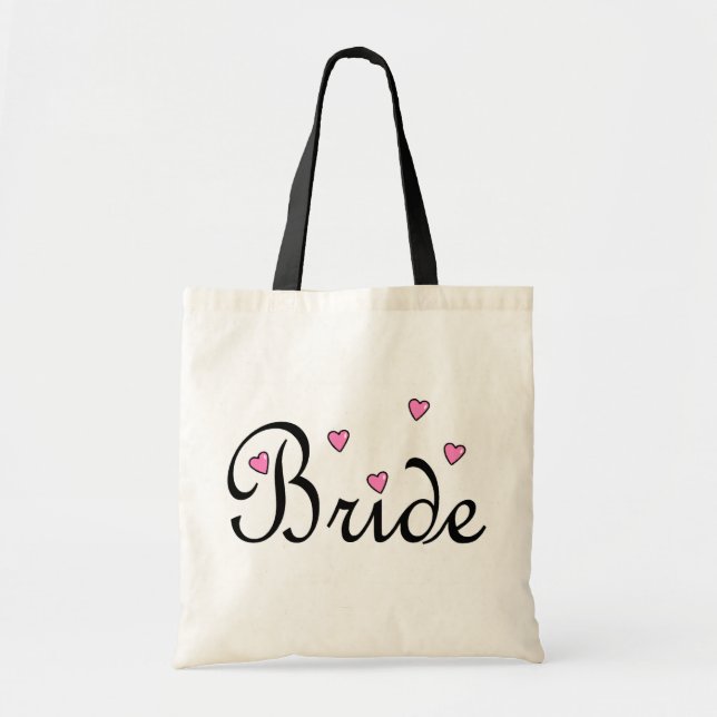 Tote Bag Coeurs roses de jeune mariée (Devant)