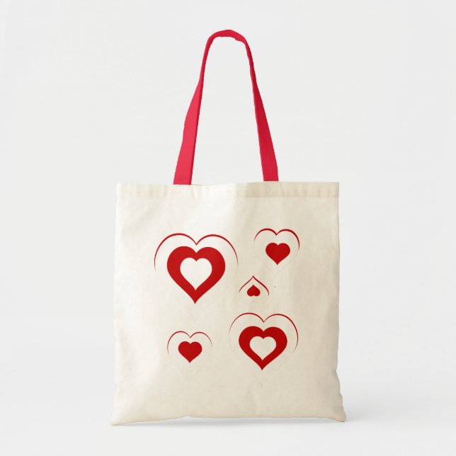 Tote Bag Coeurs rouges Coeurs intérieurs (Devant)