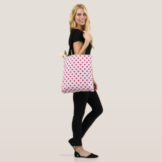 Tote Bag Coeurs rouges sur arrière - plan blanc > Valentine