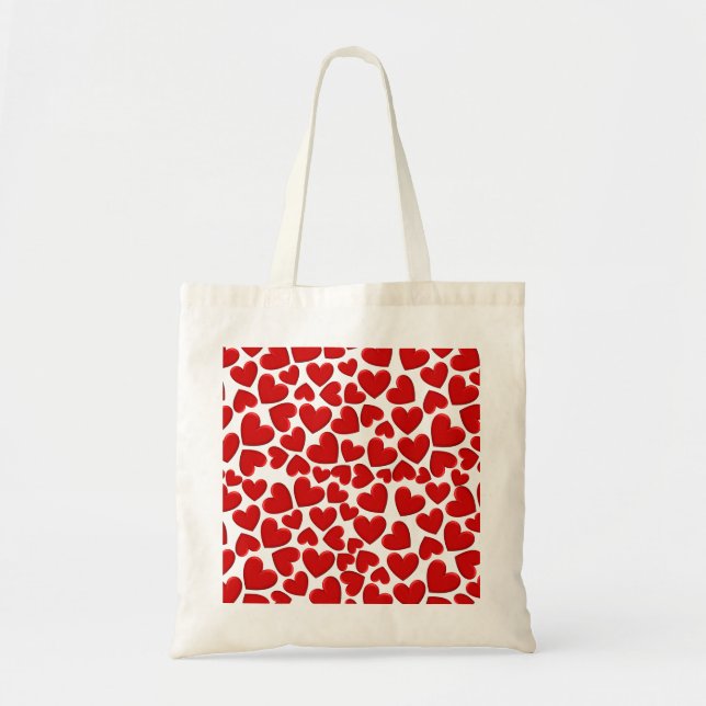 Tote Bag Coeurs roux (Devant)