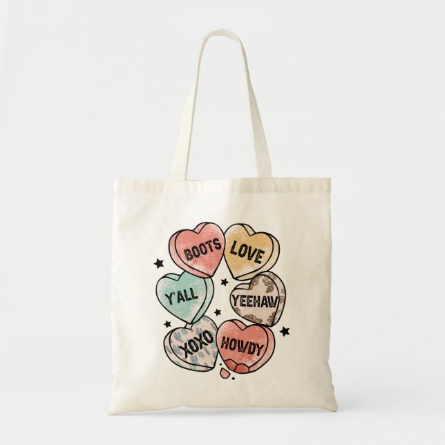 Tote Bag Coeurs thématiques Cowboy Cowgirl (Devant)