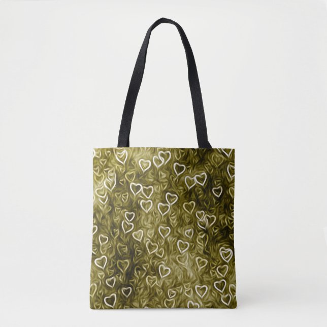 Tote Bag Coeurs tombants - Jaune (Devant)