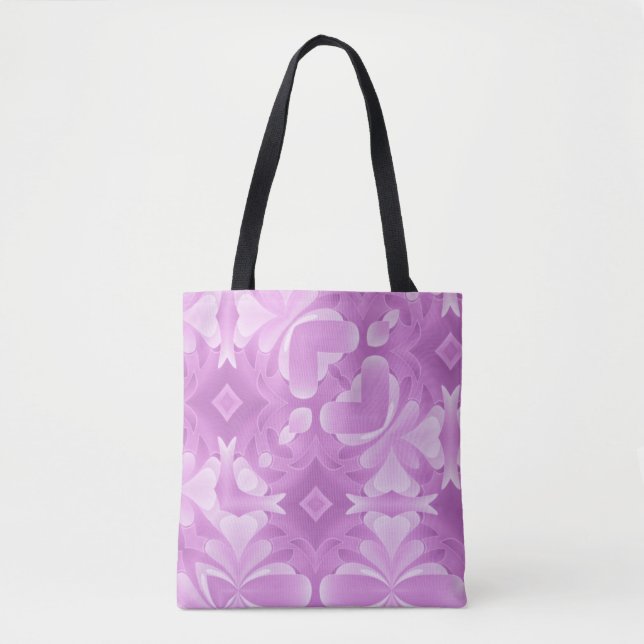 Tote Bag Cœurs violets et diamants (Devant)